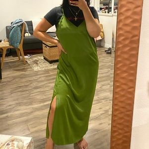 Long Green Slip Dress